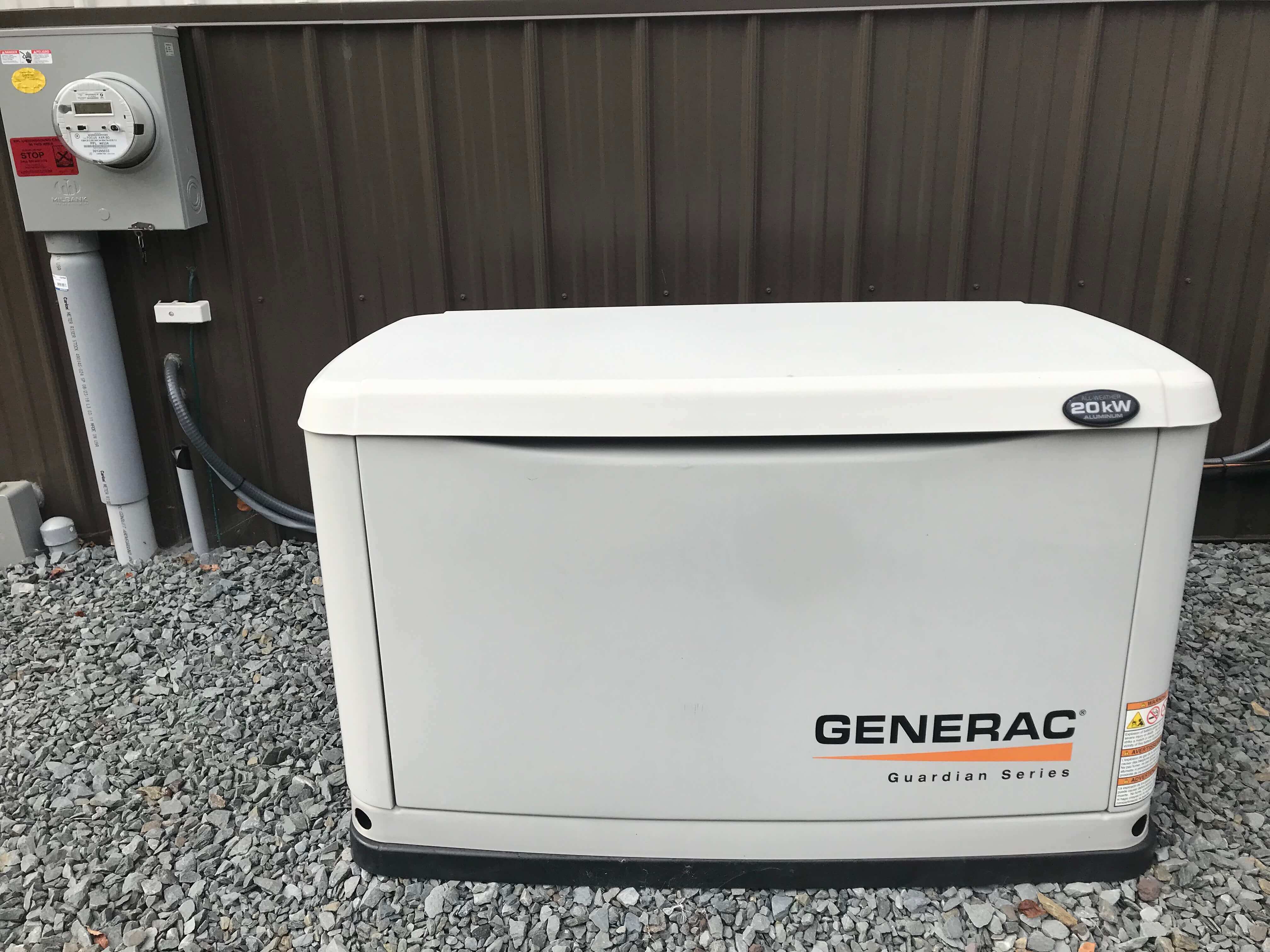 Installed Generac generator at commercial property